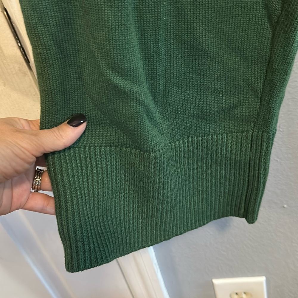 Free People Deep Green Wide Leg Knit Pants with Matching Pullover - Picture 8 of 9